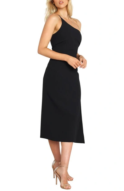 Petal And Pup Xiomar One-shoulder Midi Dress In Black