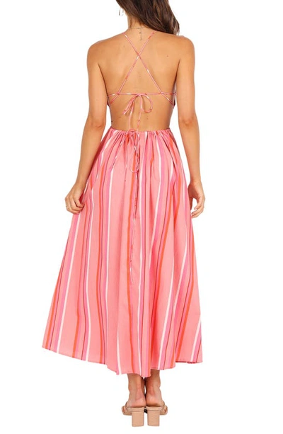 Petal And Pup Womens Madam Midi Dress In Pink Stripe