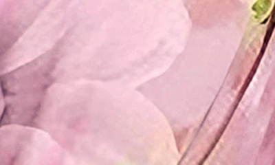 Shop Jewel Badgley Mischka Floral Deep V-neck Long Sleeve Minidress In Pink Multi