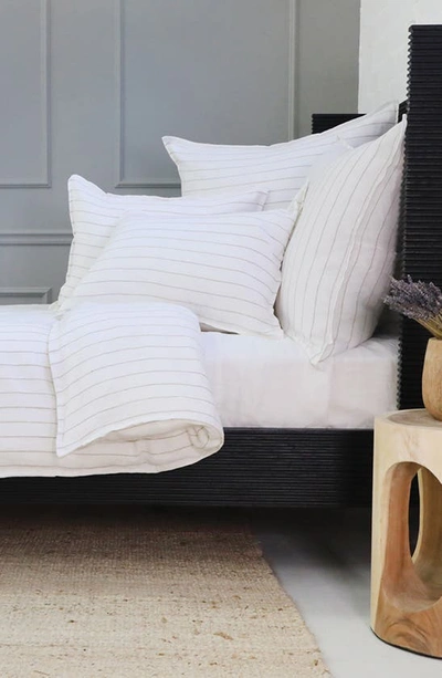 Pom Pom At Home Blake Stripe Linen Sham In White/natural
