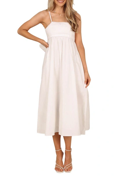 knee length dresses for ladies Alice Bow Back Midi Dress - White main image 0