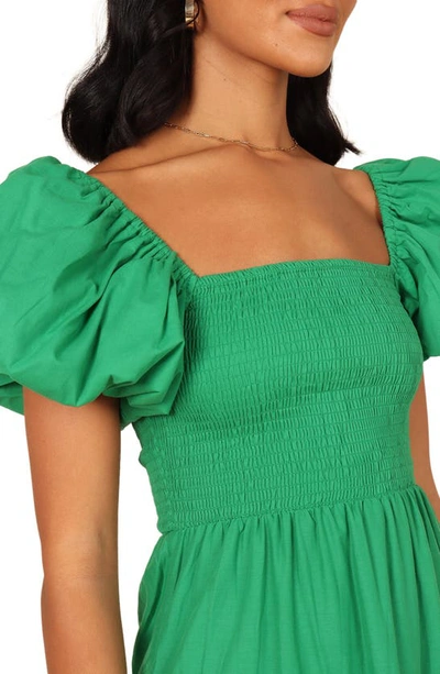 Shop Petal And Pup Petal & Pup Annette Puff Sleeve Midi A-line Dress In Green