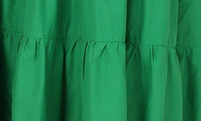 Petal And Pup Annette Puff Sleeve Midi A-line Dress In Green