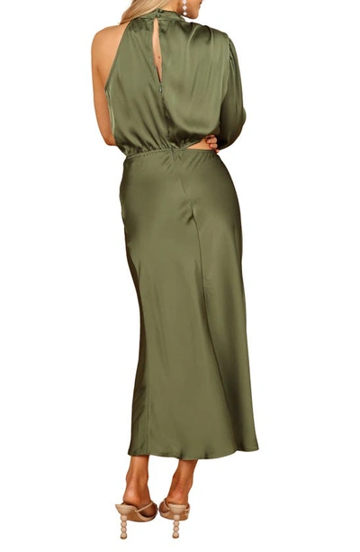 Petal And Pup Womens Amelie One Shoulder Maxi Dress In Olive