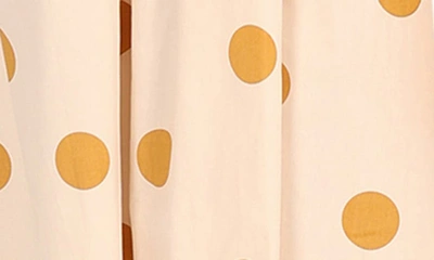 Petal And Pup Angelique Polka Dot Strapless Open Back Maxi Dress In Beige Spot