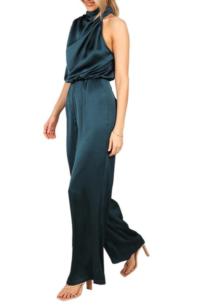 Petal And Pup Womens Savannah One Shoulder Jumpsuit In Teal
