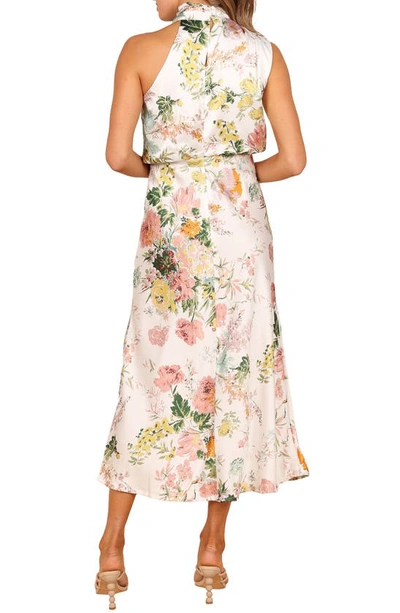 Petal And Pup Womens Anabelle Halter Neck Midi Dress In White Floral