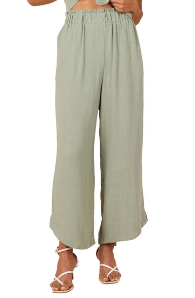 Shop Petal And Pup Petal & Pup Eleanor Wide Leg Linen Pants In Green