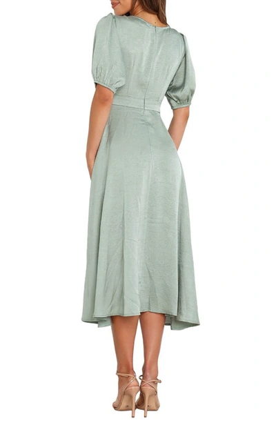 Petal And Pup Piper Button Front Midi Dress In Sage