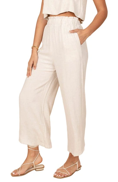 Petal And Pup Eleanor Wide Leg Linen Pants In Beige