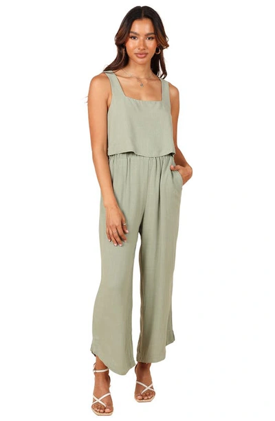 Petal And Pup Eleanor Wide Leg Linen Pants In Green