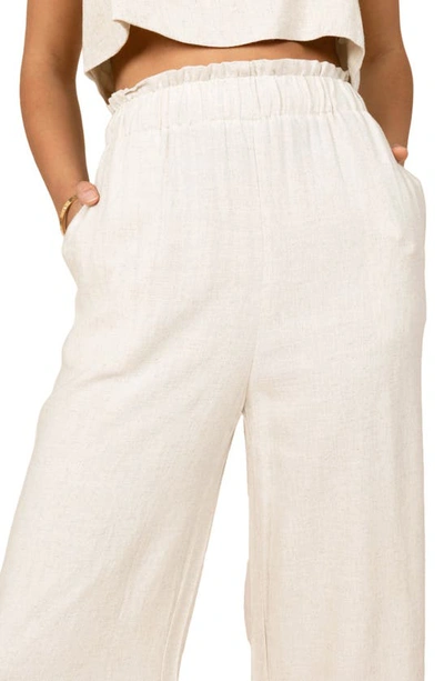 Petal And Pup Eleanor Wide Leg Linen Pants In Beige