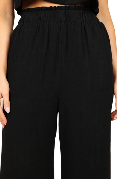 Petal And Pup Eleanor Wide Leg Linen Pants In Black