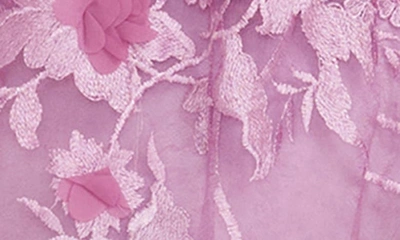 Dress The Population Sidney Deep V-neck 3d Lace Gown In Lavender