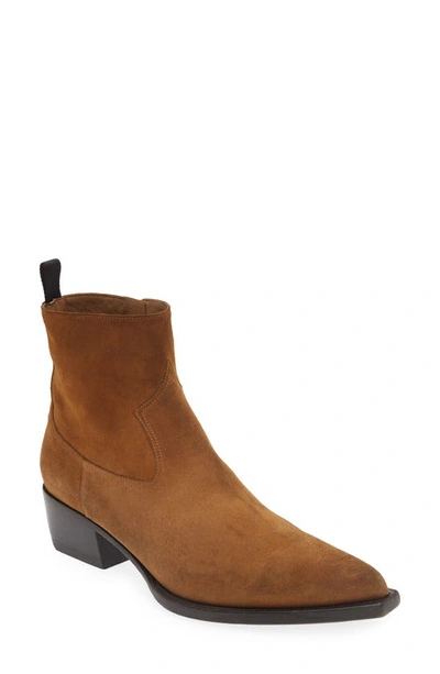 Shop Golden Goose Debbie Pointed Toe Western Boot In Cognac