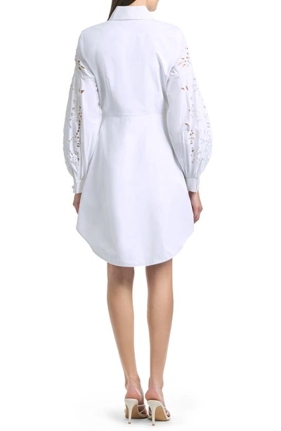 Shop Sachin & Babi Tate Balloon Long Sleeve Cotton Shirtdress In White