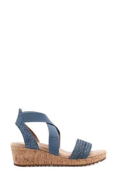 Shop Easy Spirit Lorena Wedge Sandal In Medium Blue