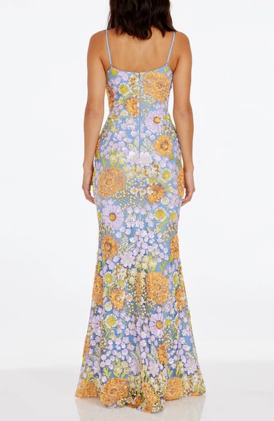 Dress The Population Giovanna Gown In Lavender Multi