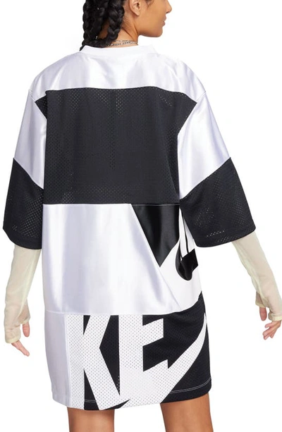 Shop Nike Sportswear Air Jersey Dress In White/ Black/ White