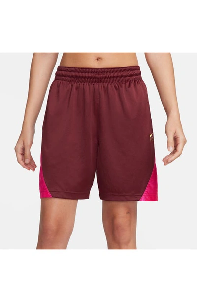 Shop Nike Dri-fit Isofly Basketball Shorts In Dark Team Red/ Alchemy Pink