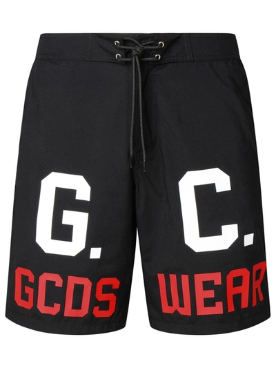 Shop Gcds Black Polyester Swimsuit