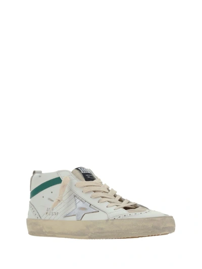 Shop Golden Goose Sneakers In White/seedpearl/silver/green