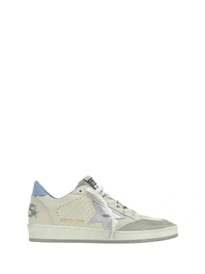 Shop Golden Goose Sneakers In White/blue Fog/silver