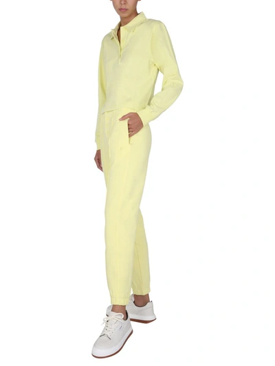 Shop Helmut Lang Jogging Pants With Buttons In Yellow