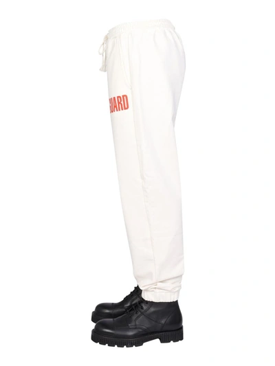 Helmut Lang Logo Print Jogging Pants In White