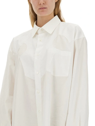 Shop Maison Margiela Shirt Dress In White