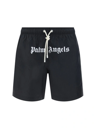 Shop Palm Angels Swimwear In Black White