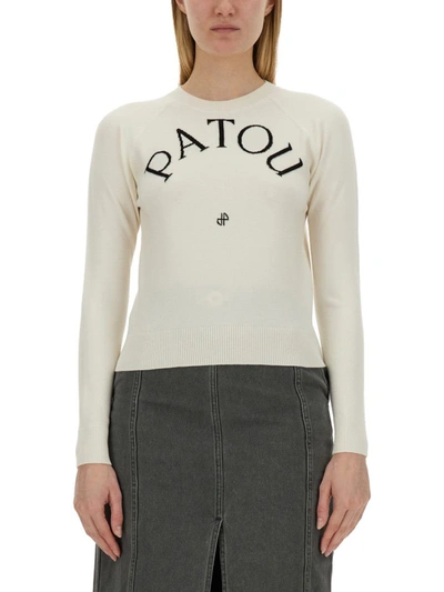 Shop Patou Jersey With Logo In White