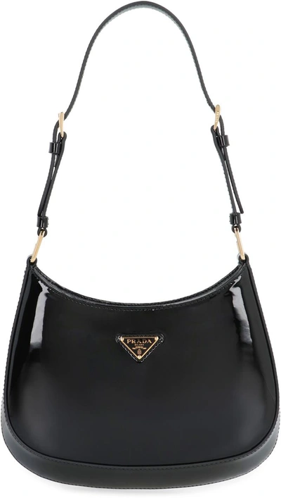 Shop Prada Cleo Leather Shoulder Bag In Black