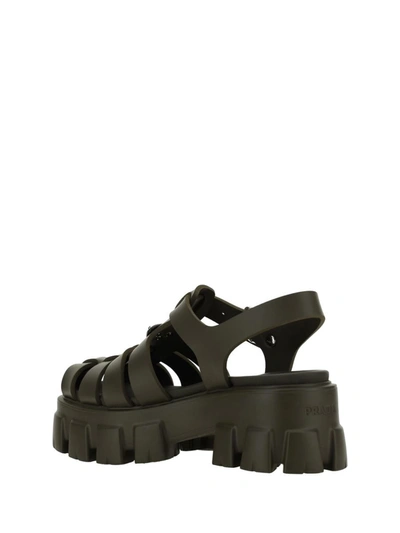 Shop Prada Sandals In Militare