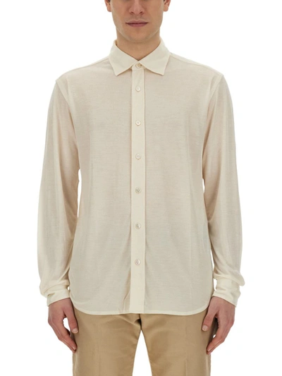 Shop Tom Ford Silk Shirt In Ivory