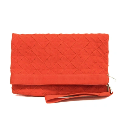 Shop Bottega Veneta Orange Leather Clutch Bag ()