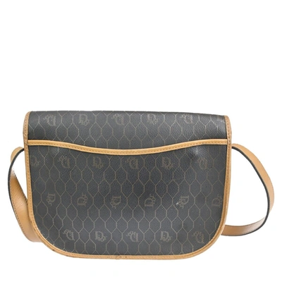 Shop Dior Honeycomb Brown Canvas Shoulder Bag ()