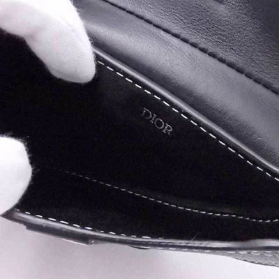 Shop Dior Saddle Black Leather Wallet  ()