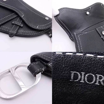 Shop Dior Saddle Black Leather Wallet  ()
