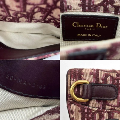Shop Dior Saddle Brown Canvas Shoulder Bag ()