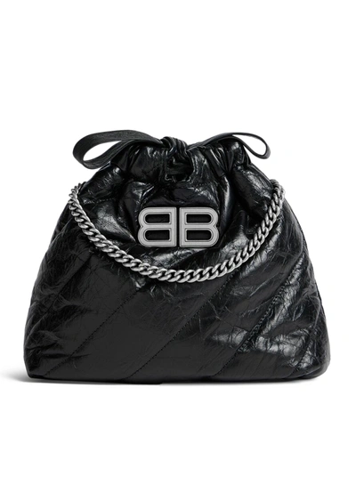 Shop Balenciaga Crush Xs Quilted Tote Bag For Women In Black