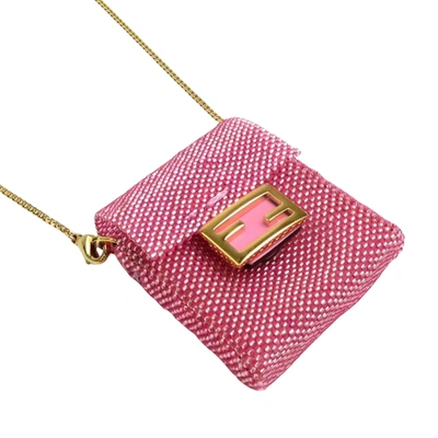 Shop Fendi Mini Baguette Pink Synthetic Wallet  ()