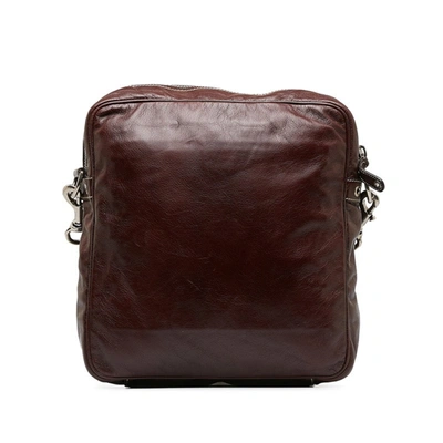 Shop Gucci Abbey Brown Leather Shoulder Bag ()