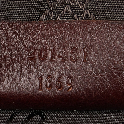 Shop Gucci Abbey Brown Leather Shoulder Bag ()