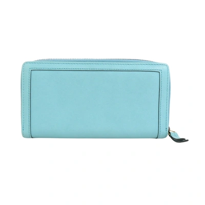 Shop Gucci Bamboo Turquoise Leather Wallet  ()