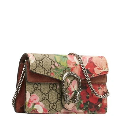 Shop Gucci Dionysus Beige Canvas Shoulder Bag ()