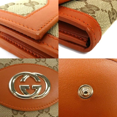 Shop Gucci Interlocking Beige Canvas Wallet  ()