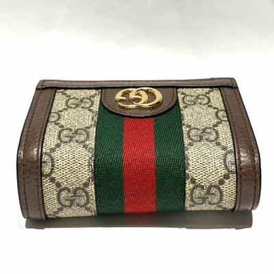 Shop Gucci Ophidia Beige Canvas Wallet  ()