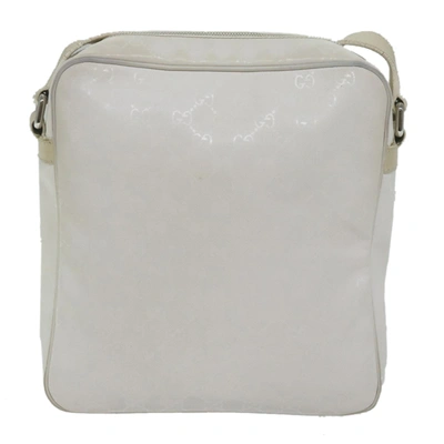 Shop Gucci White Canvas Shoulder Bag ()