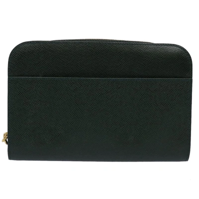 Pre-owned Louis Vuitton Baikal Green Leather Clutch Bag ()